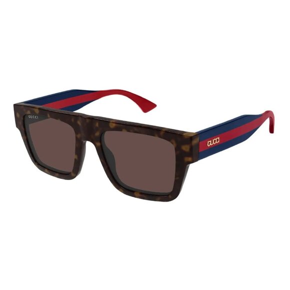 NEW GUCCI SUNGLASSES GG1868S 002 HAVANA/BLUE UNISEX SQUARE EYEWEAR - Picture 1 of 3